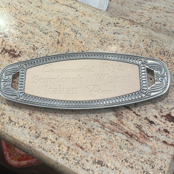 Lenox Butler’s Pantry Bread Tray BRAND NEW Metal Giftware / Serveware w/ Stone - Picture 2 of 8